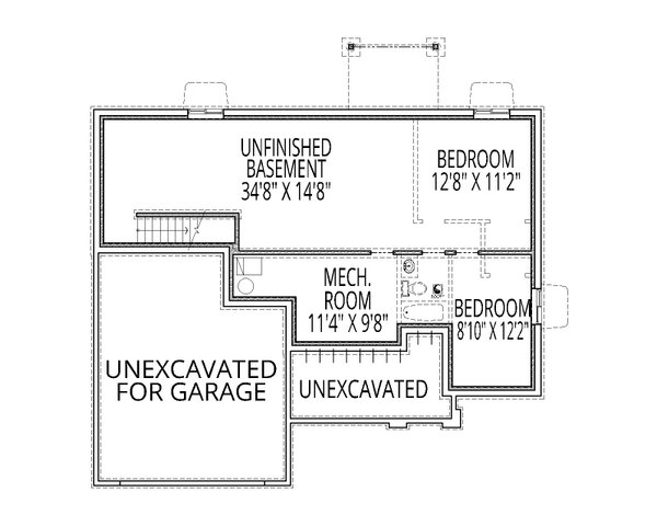 House Blueprint - Bungalow Floor Plan - Lower Floor Plan #112-268