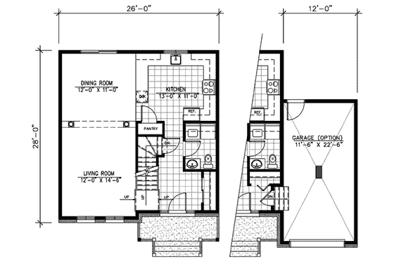 Floor Plan - Main Floor for European House Plan #138-277 - 3 bed, 1.5 bath