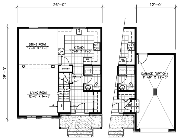 Floor Plan - Main Floor for European House Plan #138-277 - 3 bed, 1.5 bath