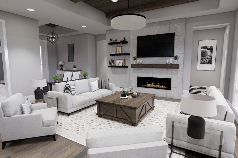 Home Plan - Interior - Family Room 2 for Farmhouse House Plan #51-1236 - 3 bed, 2 bath