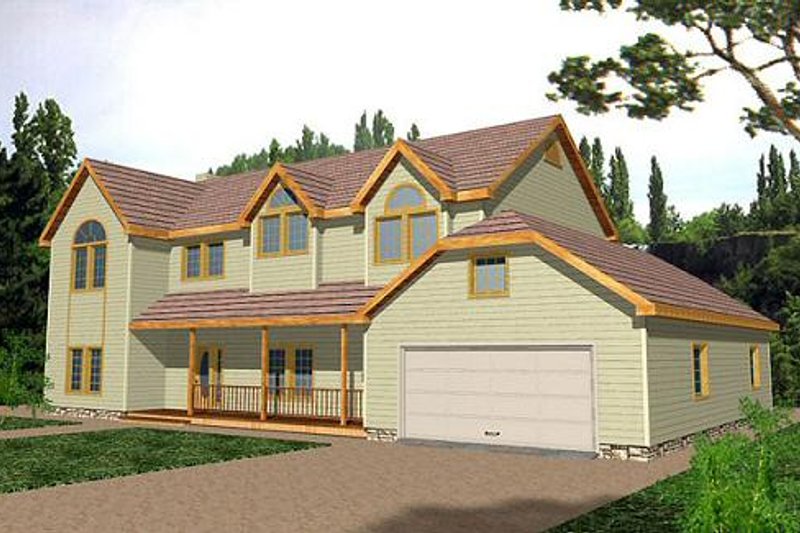 Architectural House Design - Traditional Exterior - Front Elevation Plan #117-139