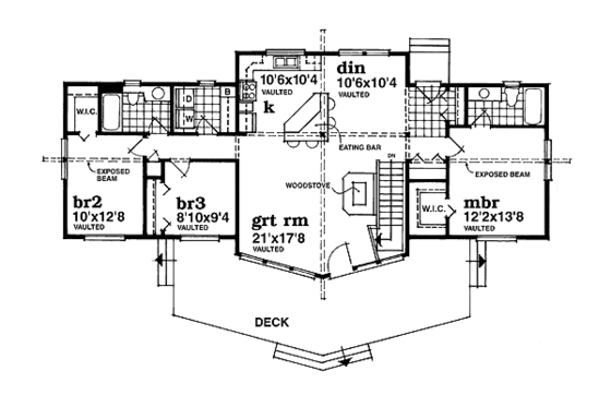 Floor Plan - Main Floor House Plan #47-380 - 3 bed, 2 bath
