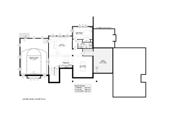 Floor Plan - Lower Floor for Farmhouse House Plan #928-401 - 4 bed, 4.5 bath