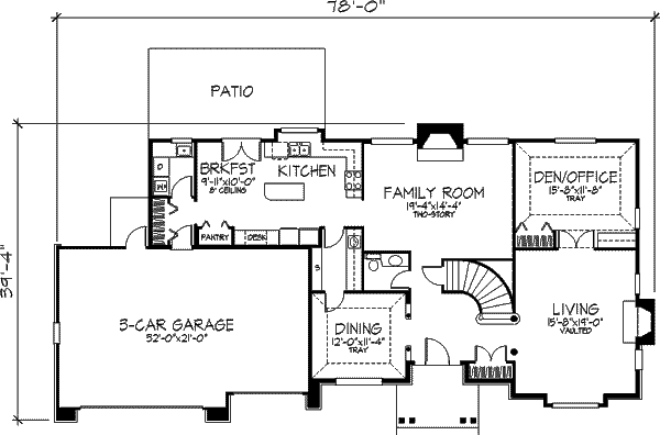 Bungalow Floor Plan - Main Floor Plan #320-299