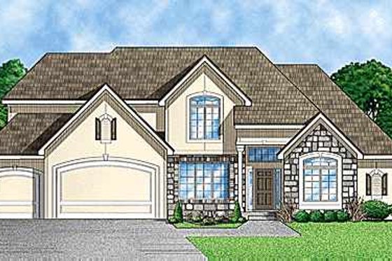 Exterior - Front Elevation for Traditional House Plan #67-308 - 4 bed, 3 bath