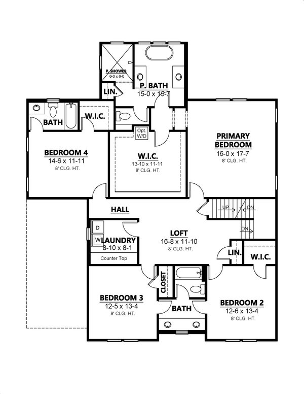 Farmhouse Floor Plan - Upper Floor Plan #1080-22