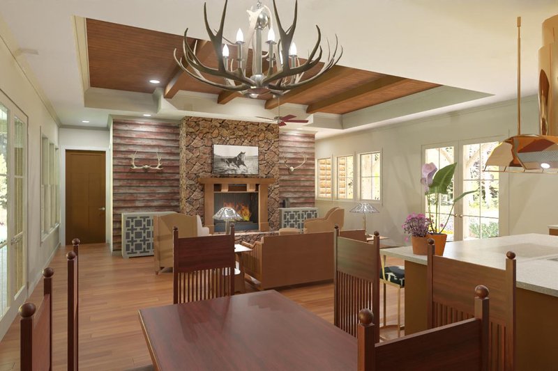 House Blueprint - Interior - Dining Room for Cabin House Plan #1126-15 - 3 bed, 3 bath