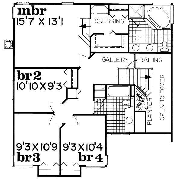 European Floor Plan - Upper Floor Plan #47-564