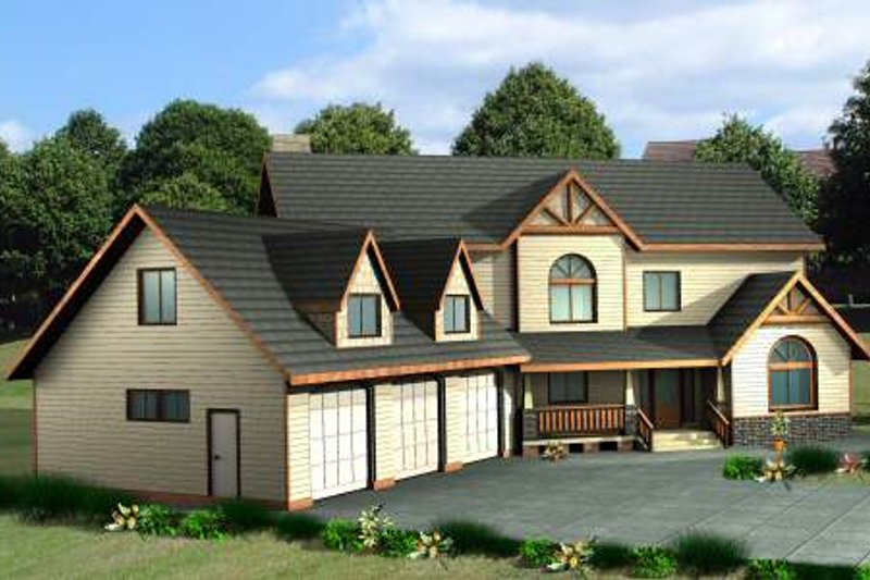 Home Plan - Country Exterior - Front Elevation Plan #117-577