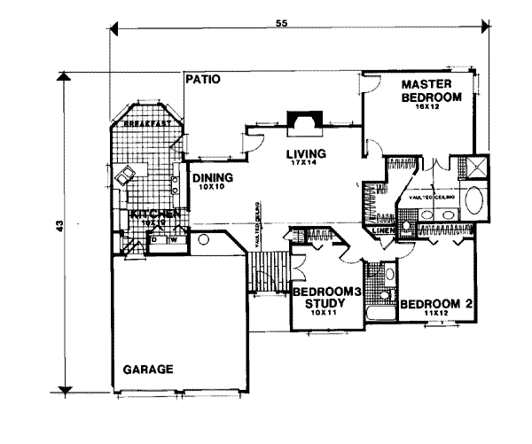 House Blueprint - European Floor Plan - Main Floor Plan #56-116