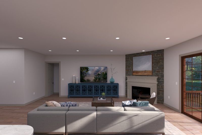 House Blueprint - Interior - Family Room 1 for Traditional House Plan #1060-474 - 2 bed, 2 bath