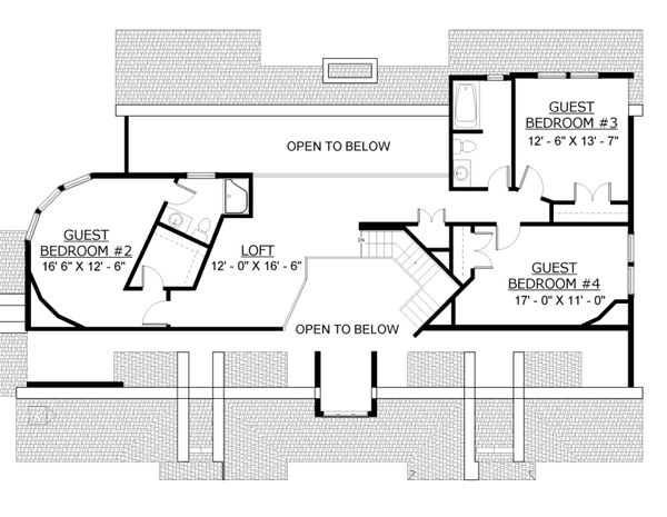 Ranch Floor Plan - Upper Floor Plan #524-4