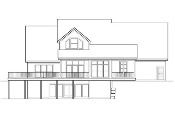 Exterior - Rear Elevation for Traditional House Plan #67-889 - 3 bed, 5.5 bath