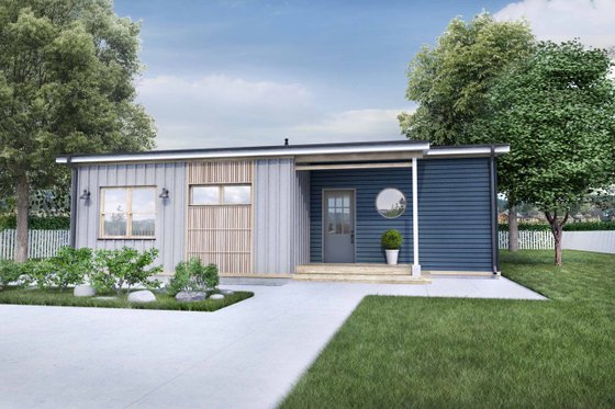 House Plan Design - Exterior - Front Elevation for Modern House Plan #924-10 - 2 bed, 1 bath