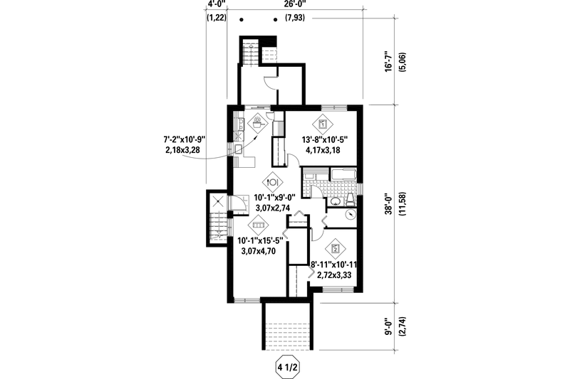 Home Plan - Floor Plan - Lower Floor for Contemporary House Plan #25-4279 - 6 bed, 3 bath