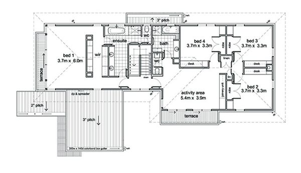 Modern Floor Plan - Upper Floor Plan #496-1