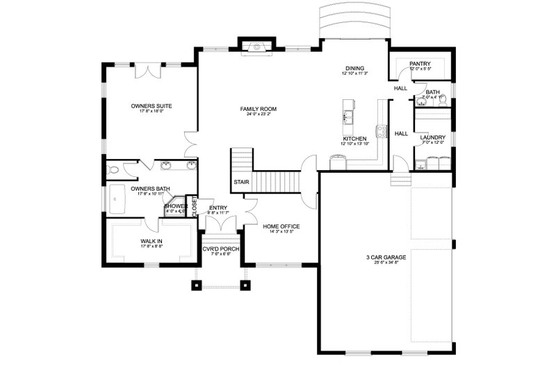 Home Plan - Floor Plan - Main Floor for Traditional House Plan #1060-269 - 3 bed, 2.5 bath