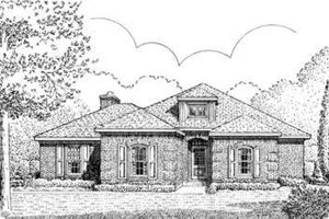 European Exterior - Front Elevation Plan #410-387