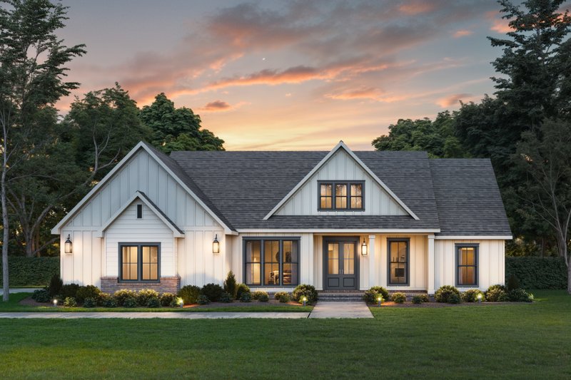 House Blueprint - Farmhouse Exterior - Front Elevation Plan #1074-125