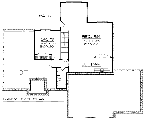 Home Plan - European Floor Plan - Lower Floor Plan #70-689