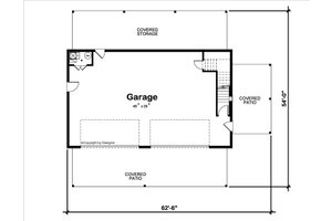 Floor Plan - Main Floor for Barndominium House Plan #20-2554 - 2 bed, 1 bath