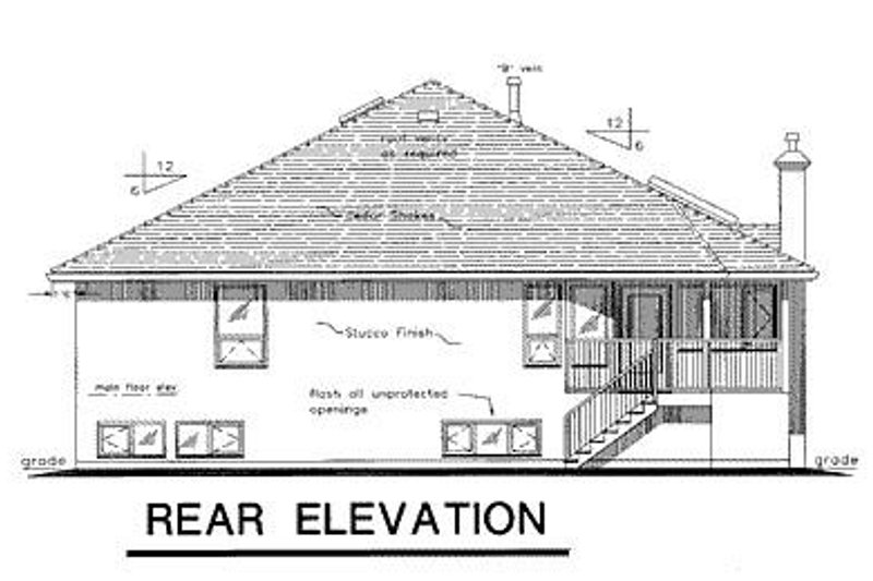 House Blueprint - Exterior - Rear Elevation for European House Plan #18-146 - 5 bed, 3 bath