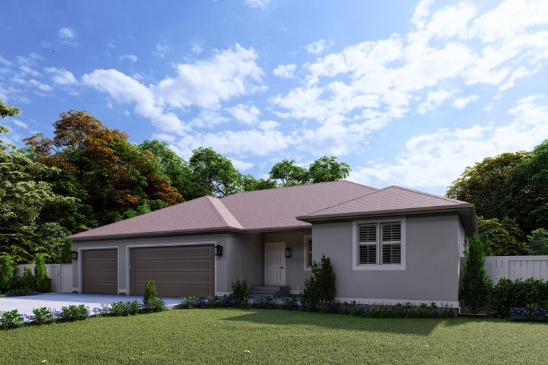 House Design - Exterior - Front Elevation 3 for Ranch House Plan #1060-396 - 2 bed, 2 bath