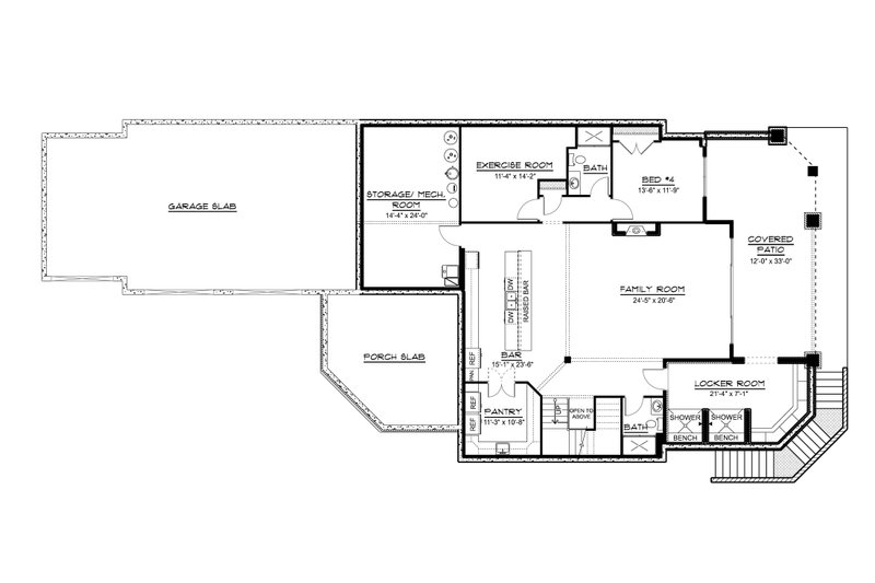 Dream House Plan - Floor Plan - Lower Floor for Country House Plan #1064-488 - 3 bed, 2.5 bath