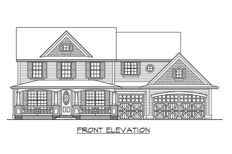 Dream House Plan - Exterior - Other Elevation 1 for Farmhouse House Plan #132-119 - 4 bed, 2.5 bath