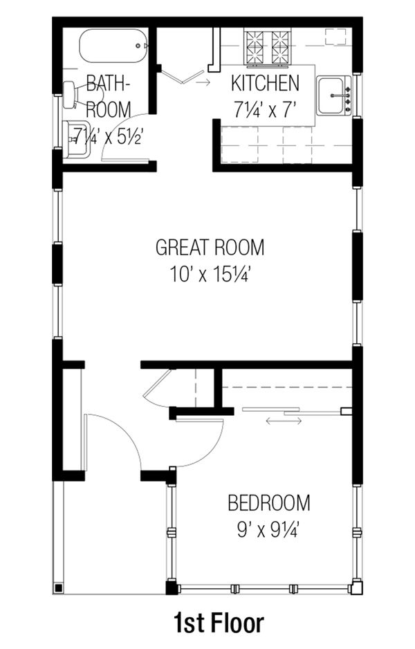 Cottage Floor Plan - Main Floor Plan #915-15