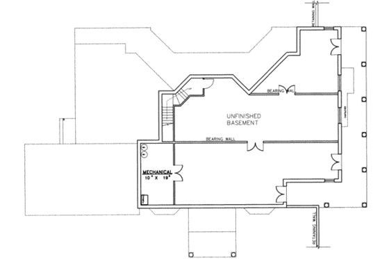 Floor Plan - Lower Floor for Traditional House Plan #117-187 - 2 bed, 3 bath