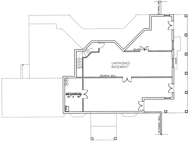 House Plan Design - Traditional Floor Plan - Lower Floor Plan #117-187