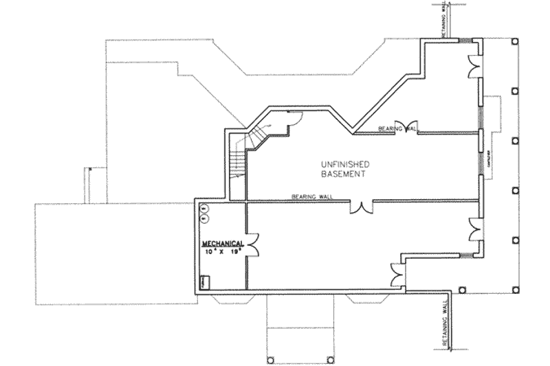 Home Plan - Floor Plan - Lower Floor for Traditional House Plan #117-187 - 2 bed, 3 bath