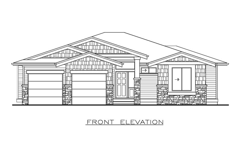 Home Plan - Exterior - Front Elevation 3 for Ranch House Plan #1100-166 - 3 bed, 2 bath