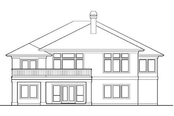 Exterior - Rear Elevation for Mediterranean House Plan #48-426 - 4 bed, 3 bath