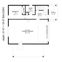 Floor Plan - Main Floor for Modern House Plan #932-422 - 3 bed, 2 bath