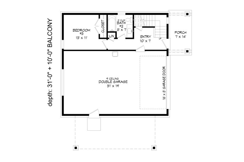 Home Plan - Floor Plan - Main Floor for Modern House Plan #932-422 - 3 bed, 2 bath