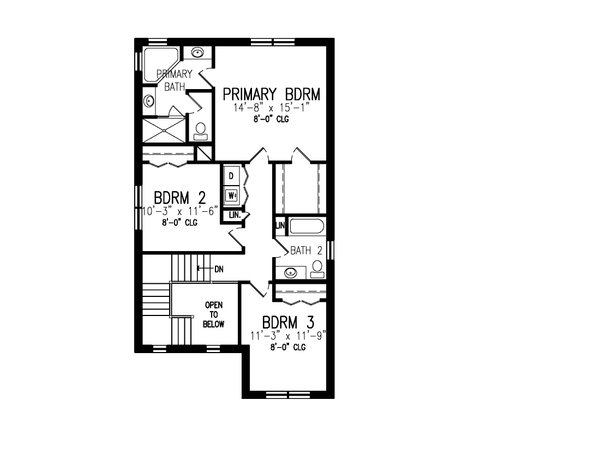 Country Floor Plan - Upper Floor Plan #497-66