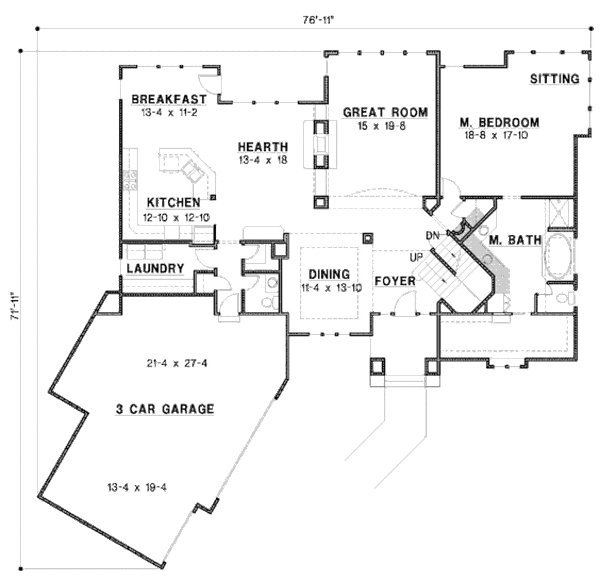 Prairie Floor Plan - Main Floor Plan #67-885