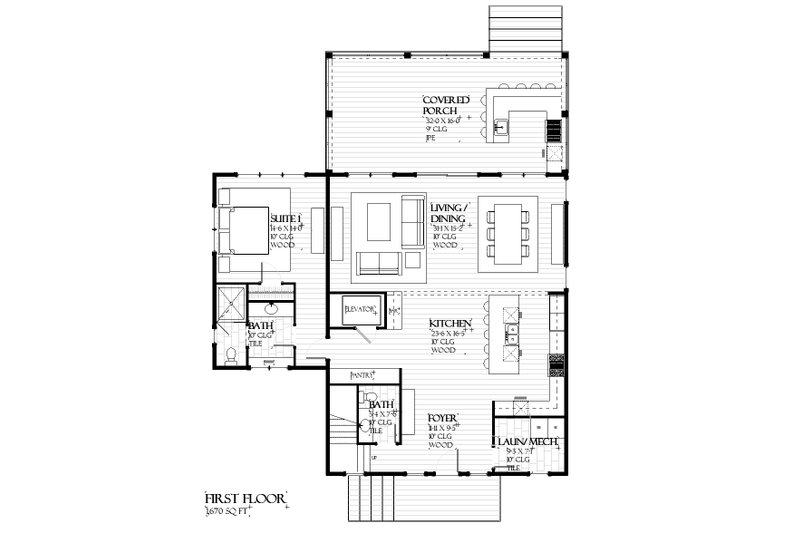 House Plan Design - Floor Plan - Main Floor for Beach House Plan #901-167 - 7 bed, 6.5 bath