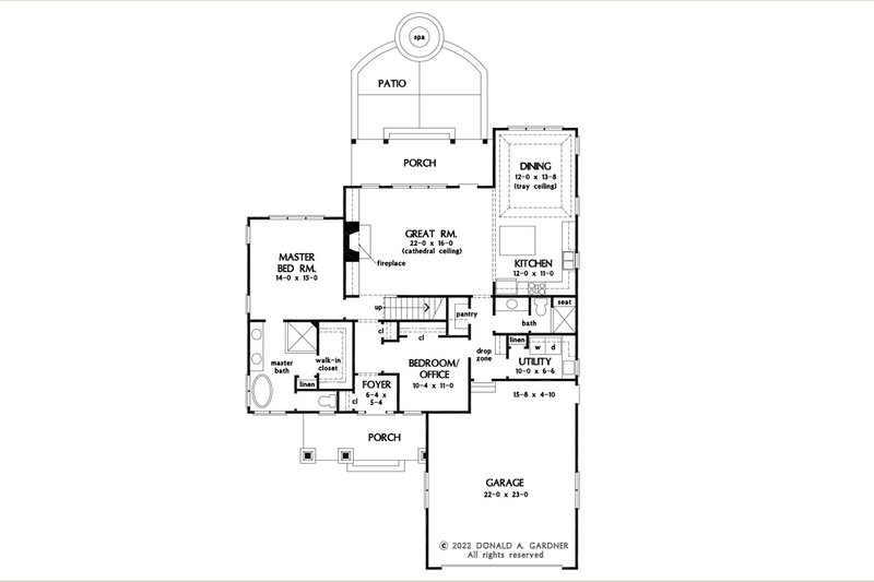House Design - Floor Plan - Main Floor for Cottage House Plan #929-1182 - 4 bed, 3 bath