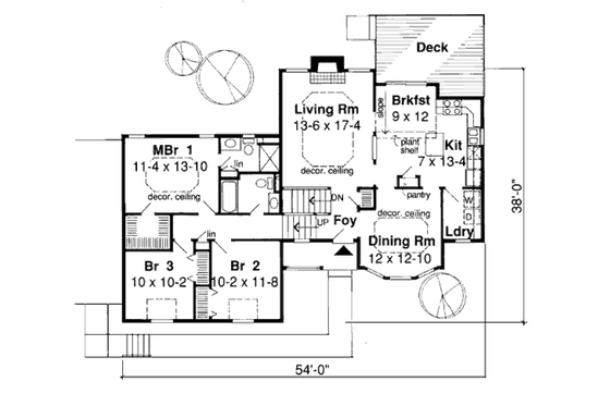 Floor Plan - Main Floor for Traditional House Plan #312-799 - 3 bed, 2 bath