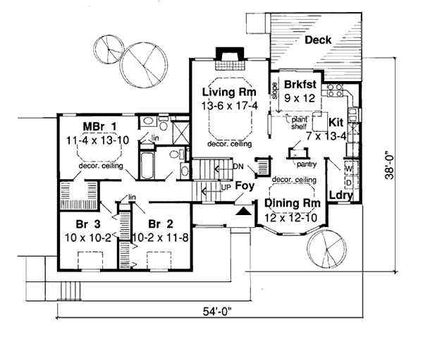 Floor Plan - Main Floor for Traditional House Plan #312-799 - 3 bed, 2 bath
