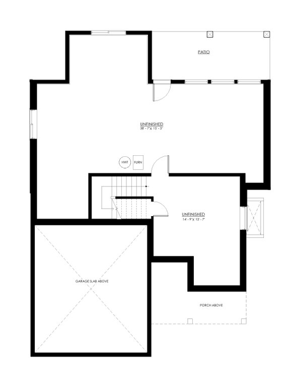 Farmhouse Floor Plan - Lower Floor Plan #1114-81