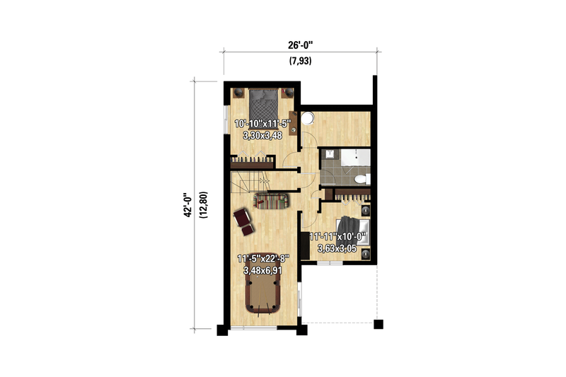 Home Plan - Floor Plan - Lower Floor for Cottage House Plan #25-4926 - 3 bed, 2 bath