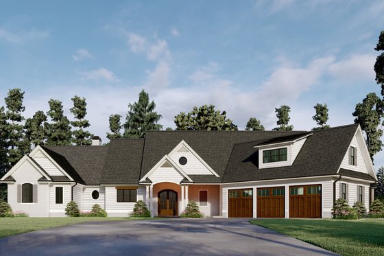 Exterior - Front Elevation 3 for Farmhouse House Plan #437-125 - 4 bed, 3.5 bath