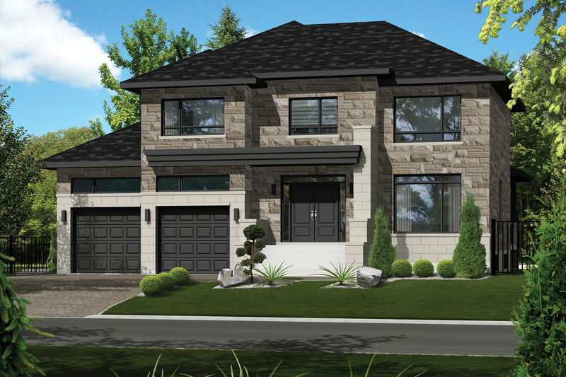 Dream House Plan - Contemporary Exterior - Front Elevation Plan #25-4910