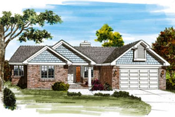 Exterior - Front Elevation for Traditional House Plan #47-469 - 3 bed, 2.5 bath