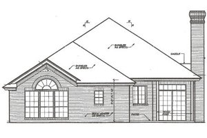 Exterior - Rear Elevation for European House Plan #310-398 - 3 bed, 2 bath