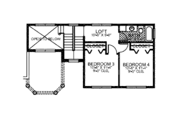 Floor Plan - Upper Floor for Mediterranean House Plan #420-226 - 4 bed, 3 bath